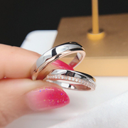 18K白金情侣对戒钻戒戒指 时尚分色钻石戒指结婚订婚钻戒戒指环