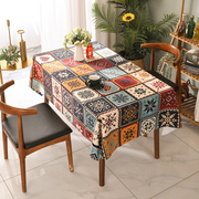 北欧轻奢复古波西米亚桌布，民族风台布，餐桌书茶几桌垫盖布定制图案