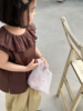 韩范童装女童森系田园风上衣，2024夏季洋气儿童花边领复古娃娃衫潮
