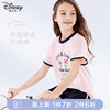 迪士尼女童套装夏季薄款短袖短裤2件套运动T恤2024洋气童装
