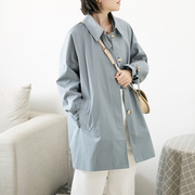显瘦风衣女士，中长款秋季韩版小个子气质，流行长袖大衣休闲外套