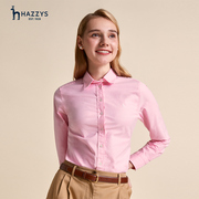 hazzys哈吉斯(哈吉斯)2023ikonic系列女士长袖衬衫，经典英伦风通勤衬衣