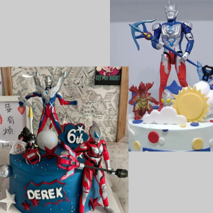儿童捷德超人生日蛋糕装饰男孩泽塔赛罗主题摆件插件玩具网红套装