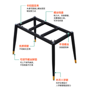 轻奢简约岩板餐桌腿大理石支架玻璃桌脚瓷砖桌架子实木板支撑底座