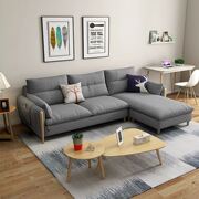 北欧布艺沙发组合简约现代小户型客厅可拆洗布沙发整装白蜡木