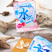 日本UHA悠哈水滴糖水果透明软糖果汁软糖葡萄味白桃味