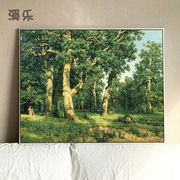 希施金装饰森林油画玄关简欧风景画欧式客厅装饰画电表箱画