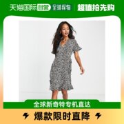 香港直邮潮奢 Vero Moda 女士Vero Moda 裹式迷你豹纹连衣裙
