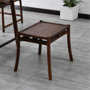 新中式黑胡桃木方凳实木小茶凳矮凳边凳现代简约换鞋凳茶室凳板凳