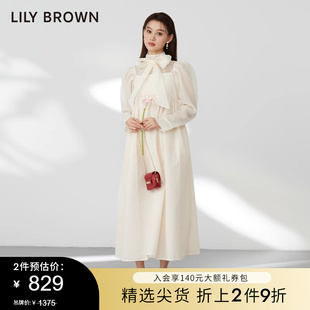 LILY BROWN秋冬款甜美高腰无袖两件套吊带连衣裙LWFO234094