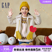 Gap女童冬季短款美式复古仿麂皮绒夹克儿童装洋气保暖外套837390
