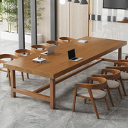 实木会议桌长桌约长方形办公室洽谈桌子工作台长条桌椅组合