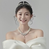 韩式简约珍珠婚纱新娘头饰头冠婚礼生日晚宴十八岁王冠