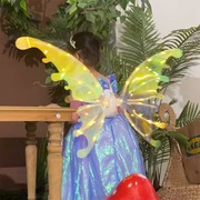 电动蝴蝶翅膀背饰小女孩背的天使精灵羽翼会动发光儿童玩具礼物