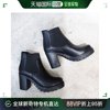 日本直邮YosukeSide Gore女士短靴黑色高跟高帮设计感拉链