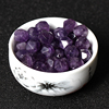 天然紫水晶切面散珠不规则串珠diy水晶饰品，配件钻石面单珠整