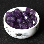 天然紫水晶切面散珠不规则串珠diy水晶饰品配件钻石面单珠整