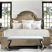 法式复古实木床双人床1.8米主卧雕花大床欧式原橡木1.5米婚床定制