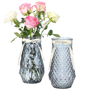 四件套欧式创意玻璃，花瓶透明水培植物，工艺花瓶客厅插花摆件