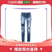 香港直邮潮奢 dsquared2D二次方女士牛仔裤蓝色破洞修身长裤潮流