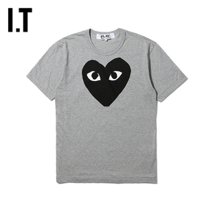 IT CDG PLAY COMME des GARCONS川久保玲男装短袖T恤黑色爱心印花