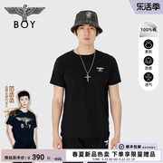 boylondon男女同款潮牌，短袖夏季黑色经典潮流，圆领t恤n01910