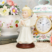 欧式米白瓷祈福天使陶瓷娃娃瓷偶工艺品，客厅电视柜酒柜生日摆件