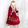 锦鲤之年年新年款lolita吊带背心，裙洋装红色，套装短外套+连衣裙