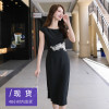yesjing原创设计大方气质连衣裙女轻熟风高级感中长裙无袖小黑裙