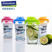 glasslock进口耐热钢化玻璃带盖随身杯运动透明水杯茶杯子500ml