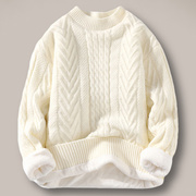 男士毛衣秋冬季潮流，韩版打底针织衫青少年学生，款加绒加厚羊毛衫
