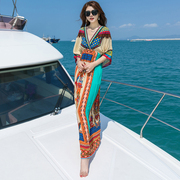 普吉岛沙滩裙民族风显瘦连衣裙，旅游夏季泰国海边度假大码长裙女