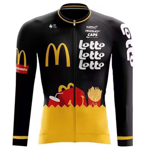 麦当劳自行车骑行服长袖上衣，潮牌联合公路车运动透气骑行服饰