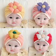 初生婴儿头巾帽子春秋冬婴幼儿宝宝，护囟门帽，新生儿满月帽0-12胎帽