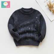 2022韩版儿童羊绒衫婴幼儿宝宝针织衫毛衣中圆领套头手工编织洋气