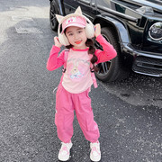 女童春装套装2024洋气时髦儿童衣服女宝宝春款韩版网红两件套