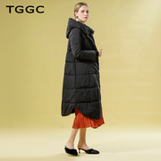 tggc台绣羽绒服女过膝2023年冬装，时尚厚中长款外套白鸭绒(白鸭绒)