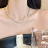 极细碎银子项链女款2024双层叠戴锁骨(戴锁骨，)链轻奢高级感脖颈链