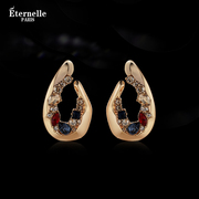 法国Eternelle奥地利水晶耳环  2023年法式复古时髦个性耳饰
