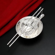 银碗筷三件套儿童银碗认干亲生日满月结婚宝宝餐具筷子