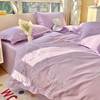 公主风紫色100支全棉，四件套床单少女心，被套纯棉刺绣双人床上用品