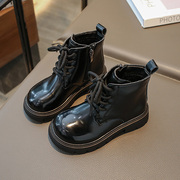 女童鞋马丁靴2023秋冬黑色软底儿童靴子小女孩冬季英伦风短靴