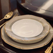 碗碟套装家用饭碗高档欧式景德镇轻奢餐具骨瓷碟碗盘陶瓷碗盘子