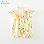 女宝宝夏装套装0一1岁6月新生，婴儿衣服夏季哈衣薄韩版洋气连体衣8