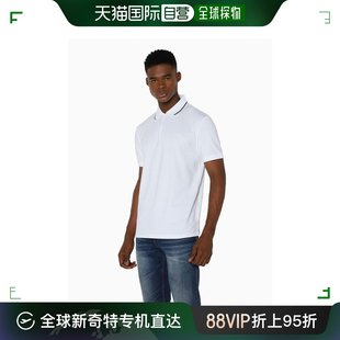 香港直邮Calvin Klein凯文克莱男士POLO衫白色圆领短袖贴身型修身