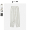 gcrues白色直筒裤，女春装2024萝卜裤裤子，休闲牛仔裤哈伦老爹裤