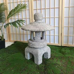 石灯笼(石灯笼)日式庭院石灯青石，仿古电石灯，户外花园草坪灯天然石雕摆件