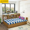北欧儿童床简约高箱床小户型卧室板式床收纳储物床带侧边柜可定制