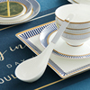 骨瓷大汤勺汤匙陶瓷长柄，大勺子家用餐具勺，欧式简约瓷器勺大调羹