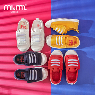 m1m2西班牙童鞋小盖子2023春季男女宝宝魔术贴软底帆布鞋M20398